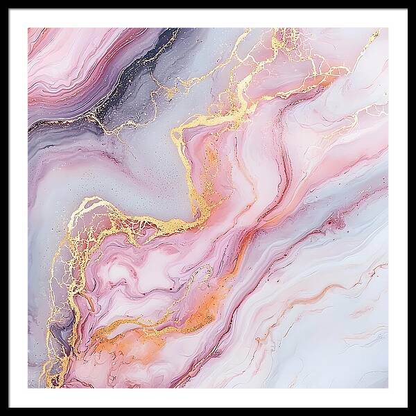 Rose Gold Flow - Framed Print