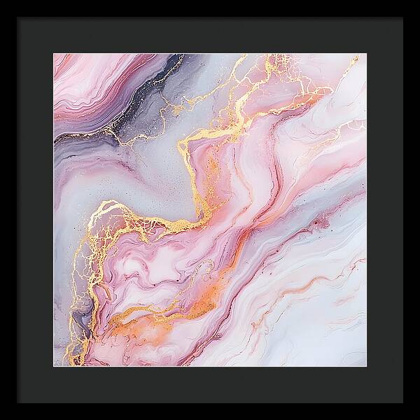 Rose Gold Flow - Framed Print
