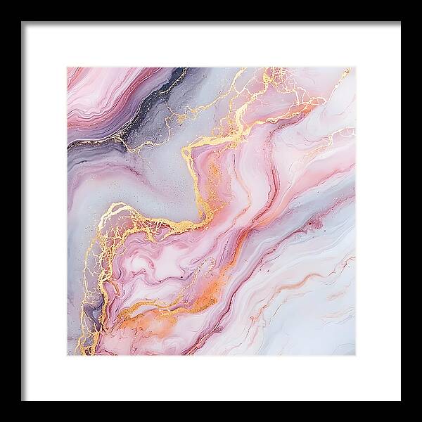 Rose Gold Flow - Framed Print