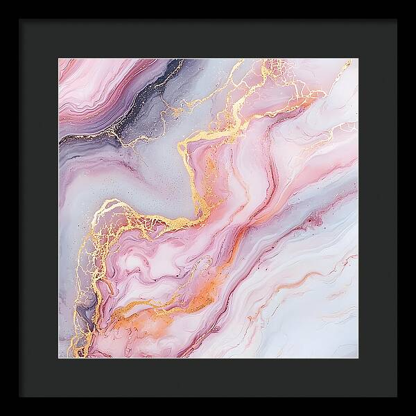 Rose Gold Flow - Framed Print