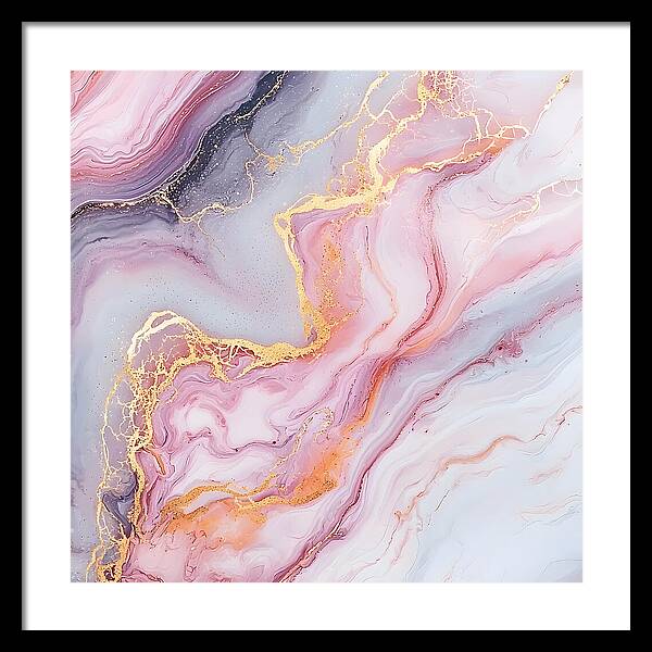 Rose Gold Flow - Framed Print