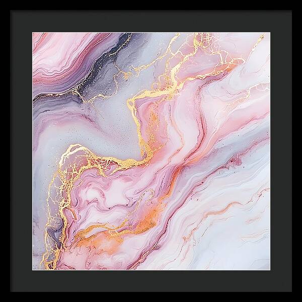 Rose Gold Flow - Framed Print