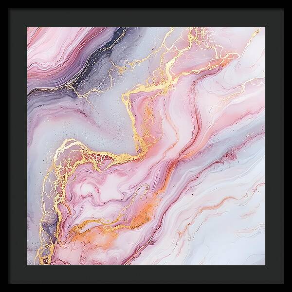 Rose Gold Flow - Framed Print