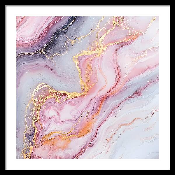 Rose Gold Flow - Framed Print