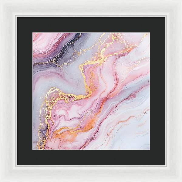 Rose Gold Flow - Framed Print