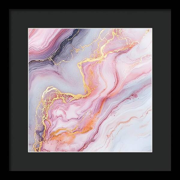 Rose Gold Flow - Framed Print