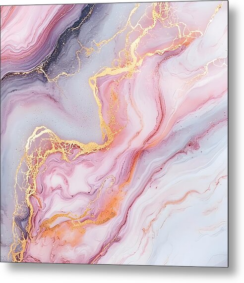 Rose Gold Flow - Metal Print