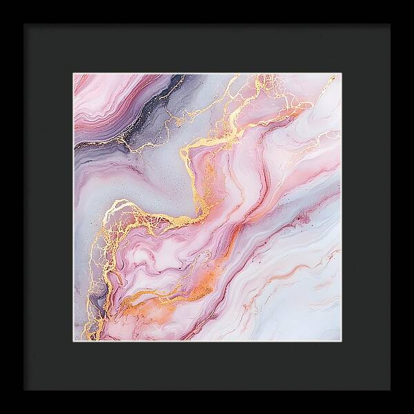 Rose Gold Flow - Framed Print