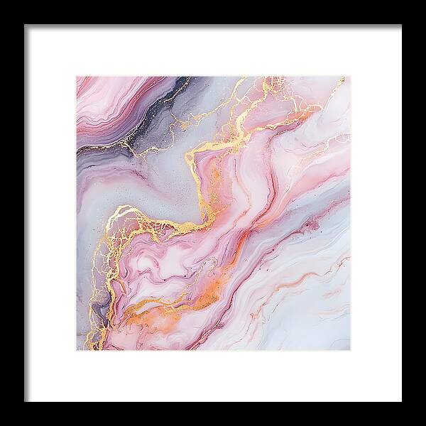 Rose Gold Flow - Framed Print