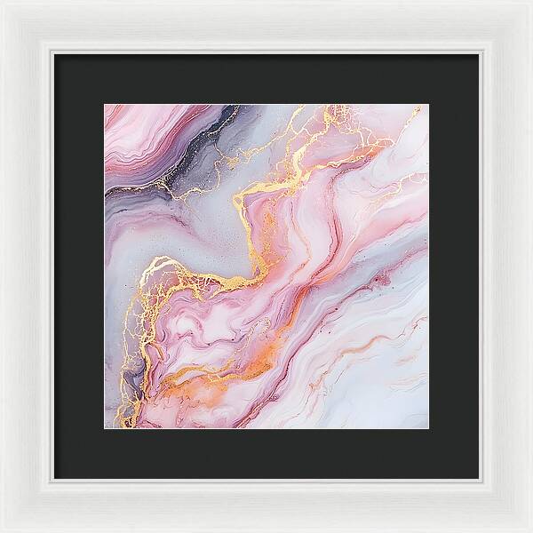 Rose Gold Flow - Framed Print