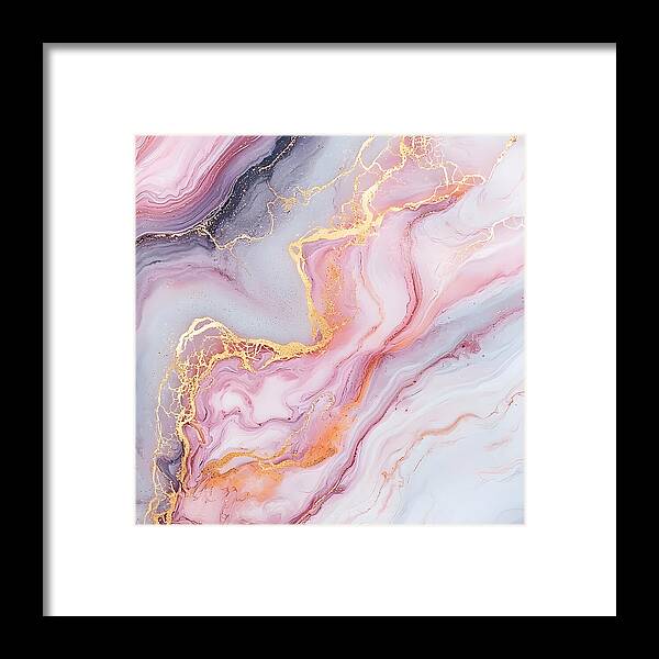 Rose Gold Flow - Framed Print