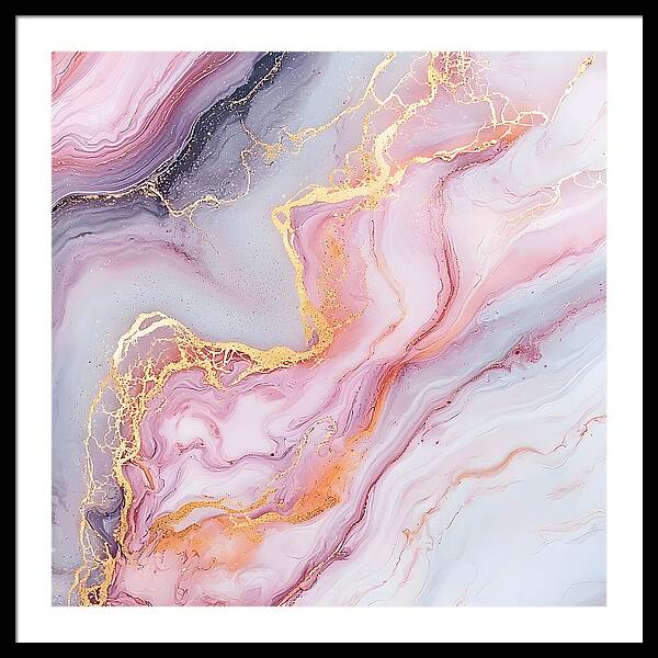 Rose Gold Flow - Framed Print
