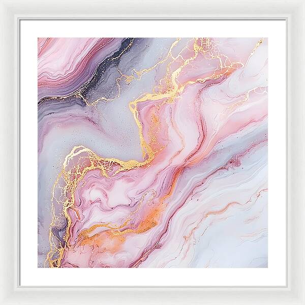 Rose Gold Flow - Framed Print