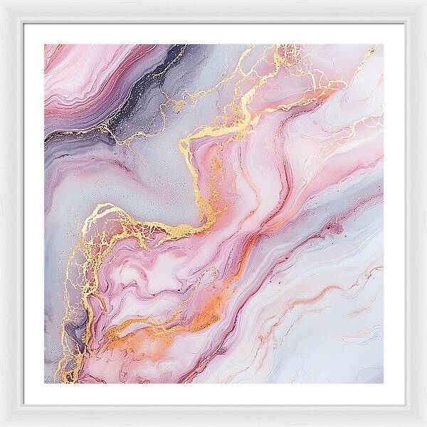 Rose Gold Flow - Framed Print