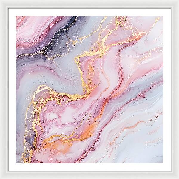 Rose Gold Flow - Framed Print