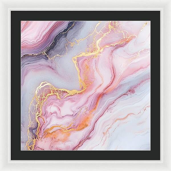 Rose Gold Flow - Framed Print