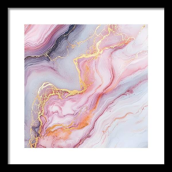 Rose Gold Flow - Framed Print