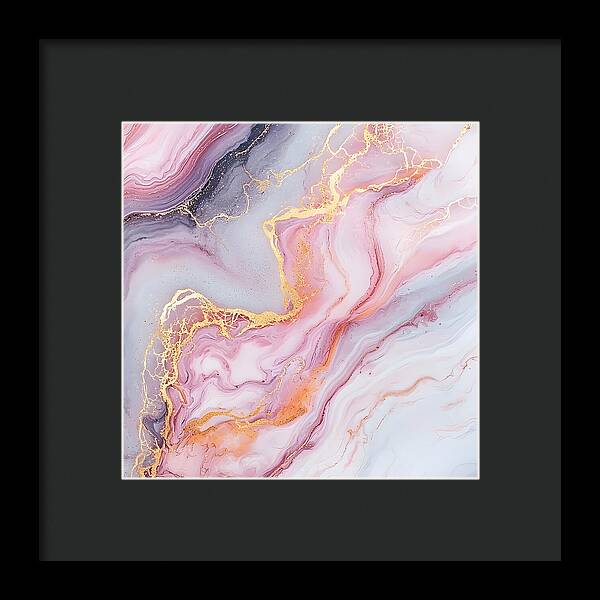 Rose Gold Flow - Framed Print