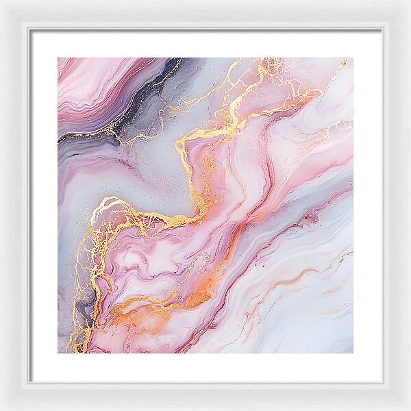 Rose Gold Flow - Framed Print