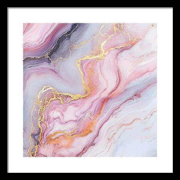 Rose Gold Flow - Framed Print
