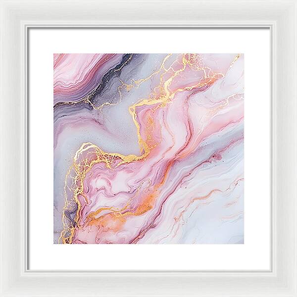 Rose Gold Flow - Framed Print
