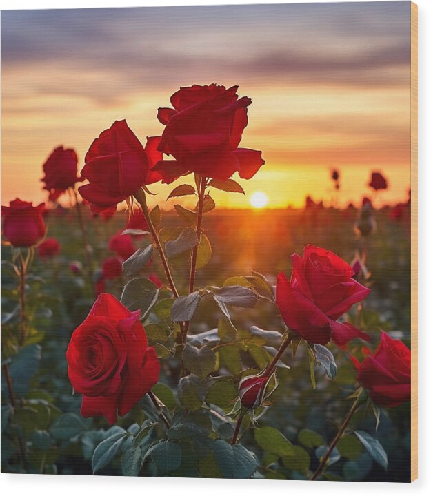 Rosy Horizon - Wood Print