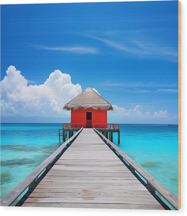 Scarlet Haven - Wood Print