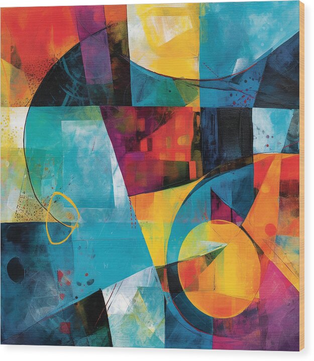 Shapes in Kaleidoscope - Wood Print