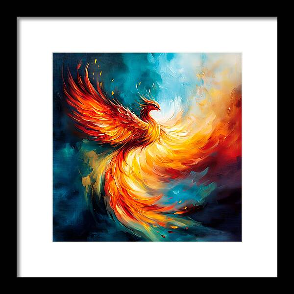 Sky Fire Ascension - Framed Print