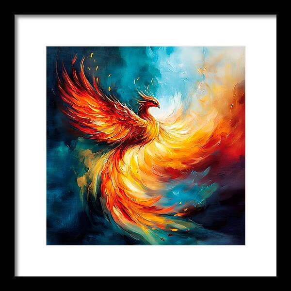 Sky Fire Ascension - Framed Print