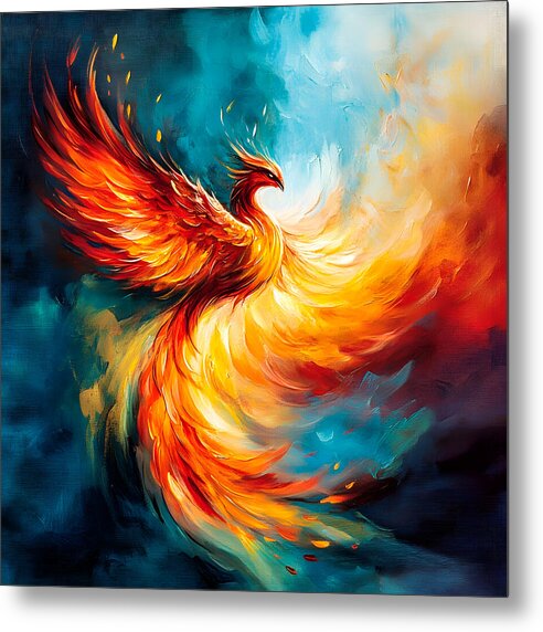 Sky Fire Ascension - Metal Print