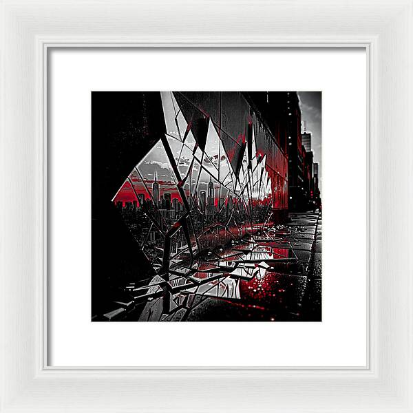 Skyline Kaleidoscope Dark - Framed Print