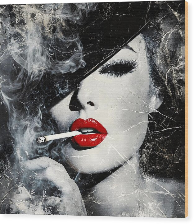 Smoky Seduction - Wood Print