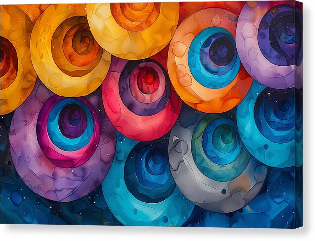 Spectrum Spirals - Canvas Print