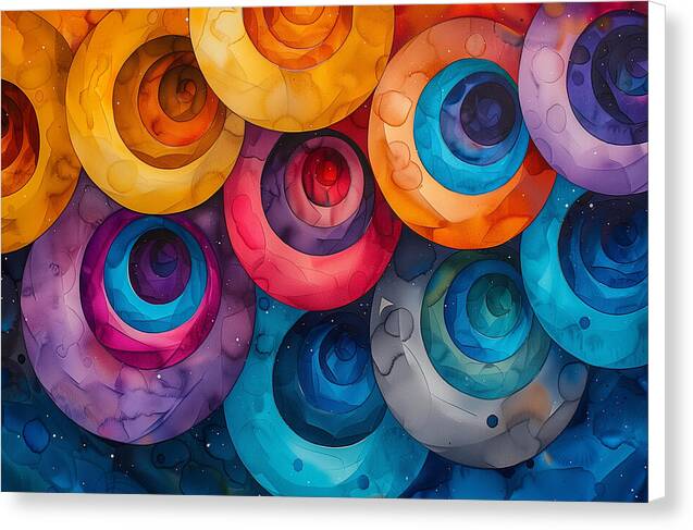 Spectrum Spirals - Canvas Print