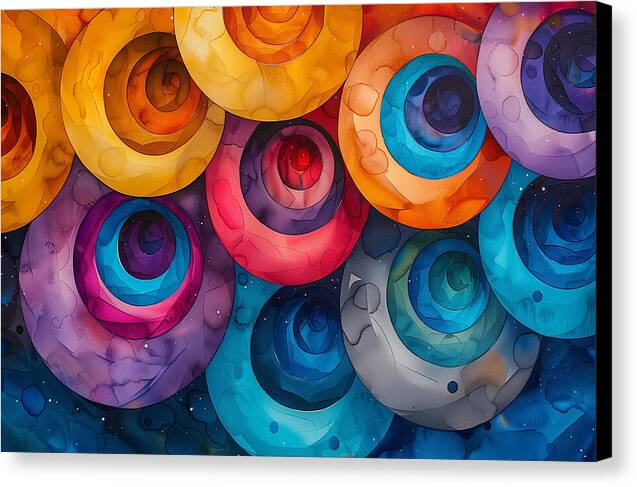Spectrum Spirals - Canvas Print