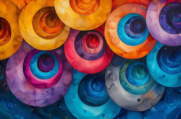 Spectrum Spirals - Art Print