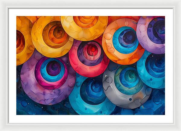 Spectrum Spirals - Framed Print