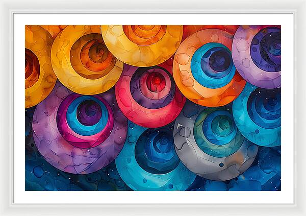 Spectrum Spirals - Framed Print