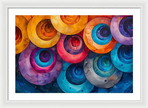 Spectrum Spirals - Framed Print