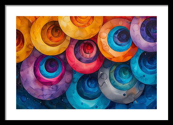 Spectrum Spirals - Framed Print