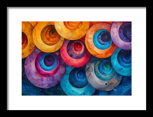Spectrum Spirals - Framed Print