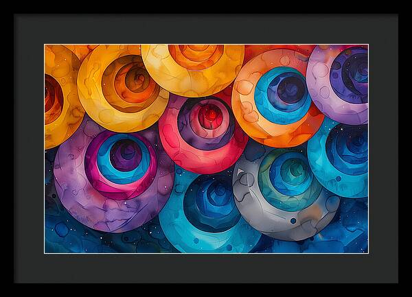 Spectrum Spirals - Framed Print