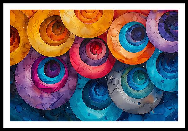 Spectrum Spirals - Framed Print