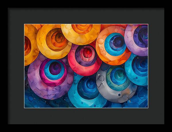 Spectrum Spirals - Framed Print