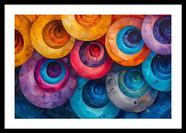 Spectrum Spirals - Framed Print