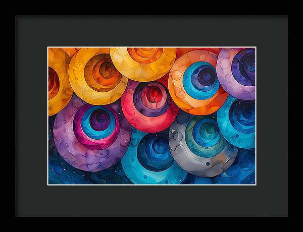 Spectrum Spirals - Framed Print