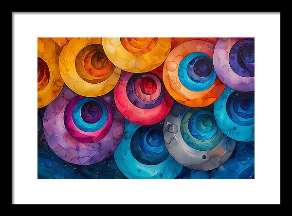 Spectrum Spirals - Framed Print