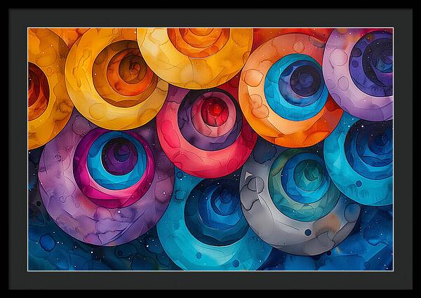 Spectrum Spirals - Framed Print