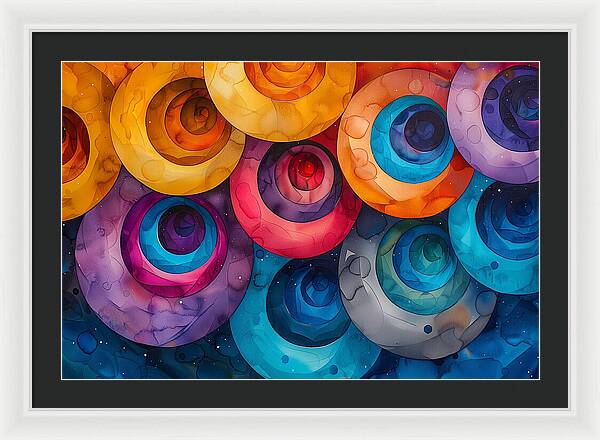 Spectrum Spirals - Framed Print